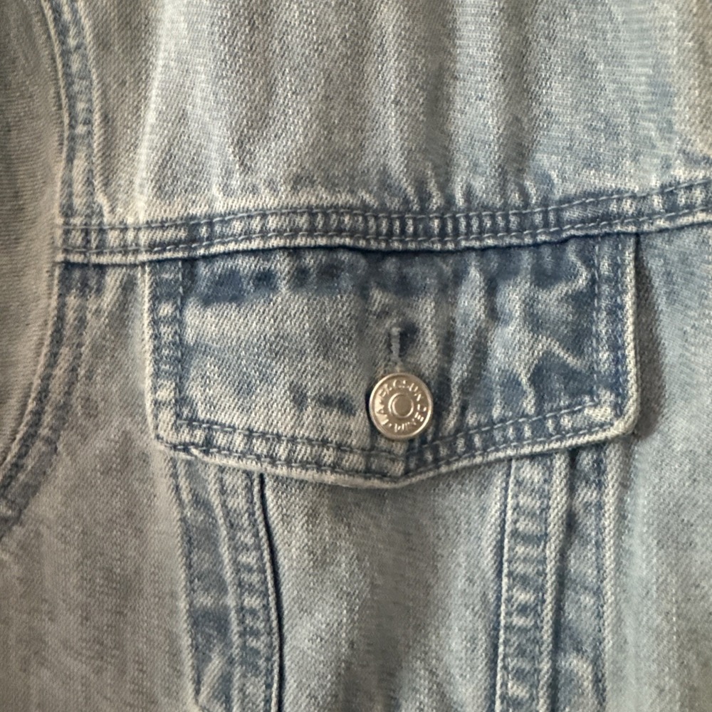 PacSun Jean Jacket M, Embroidered Japan Tiger Dragon Y2K Gorpcore Thrashed Punk - Picture 7 of 16